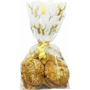 **gold stags cello bag with twist ties