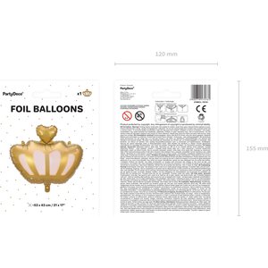 Foil balloon Crown, 52x42cm, mix