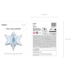 Foil balloon Snowflake, 64x66 cm, holographic