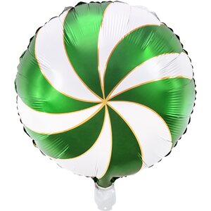 Karamellikuvio tavallinen foliopallo 35 cm vihreä