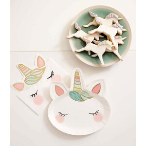 WE HEART UNICORN SHAPED NAPKIN 20PK
