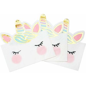 WE HEART UNICORN SHAPED NAPKIN 20PK