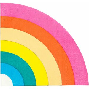 Rainbow shaped napkin, with foil (16pk)