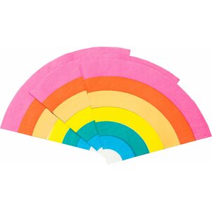 Rainbow shaped napkin, with foil (16pk)