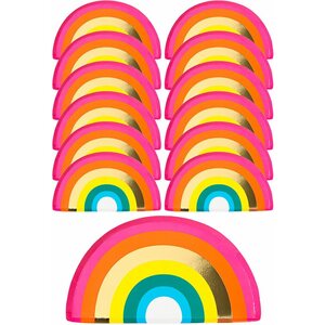 Rainbow shaped plate, with foil (12pk)
