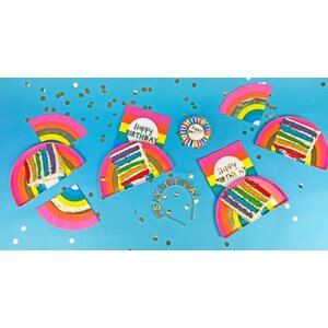 Rainbow shaped plate, with foil (12pk)