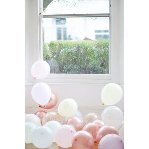 Balloons, 5 pack, gold and white confetti print