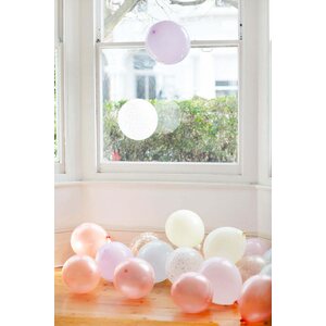Balloons, 5 pack, gold and white confetti print