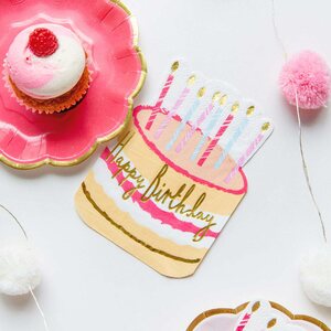 Rose 33cm die cut cake shaped napkin, 12 pack