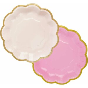 We heart pink 7 inch scalloped plate 2 designs