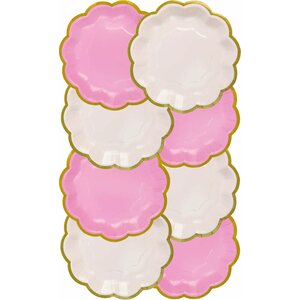Pahvilautanen 18 cm vaaleanpunainen ja pinkki 4 + 4 kpl/pkt