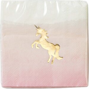 We heart unicorns cocktail napkin