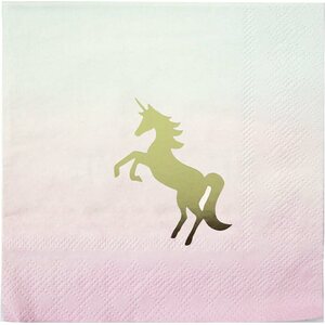 We heart unicorns cocktail napkin