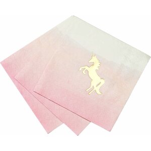 We heart unicorns cocktail napkin