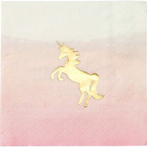 We heart unicorns cocktail napkin