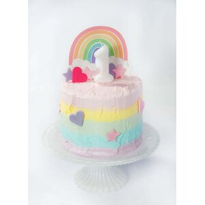 Age 1 Glitter Numeral Moulded Pick Candle Iridescent
