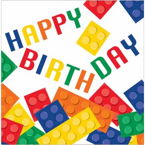 Block Party Lunch Napkins 2 Ply Happy Birthday