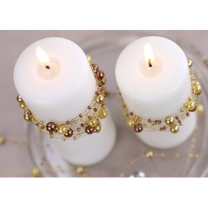 Pearl garlands, gold, 1.3m 1pkt/5pc