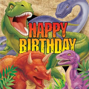 Dino Blast Happy Birthday Lunch Napkins 2 Ply