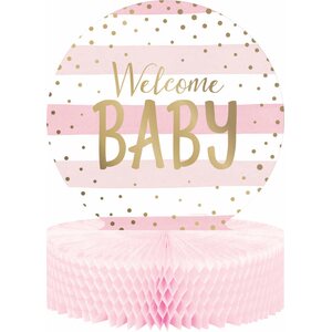Pink and Gold Celebration Honeycomb Centrepiece Foil