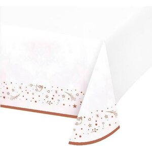 Pink On Your Christening Paper Tablecover Border Print