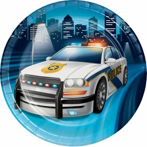 Police Party Paper Lunch Plates Sturdy Style
