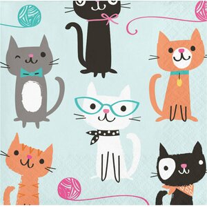 Purrfect Party Beverage Napkins 2 Ply