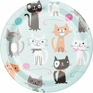 Purrfect Party Paper Lunch Plates Sturdy Style