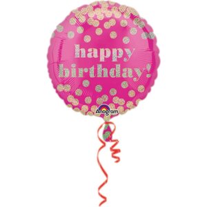 Happy birthday pinkki-kulta tavallinen foliopallo