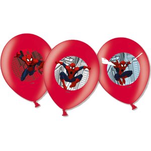 6 Latex Balloons Spider-Man 27.5 cm / 11"