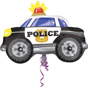 Junior Shape Police Car Foil Balloon, S50, packed, 60x45 cm