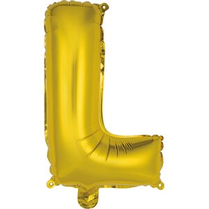 Mini Letter L Gold Foil Balloon N16 Packaged 27 cm x 40 cm