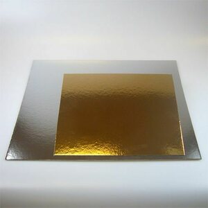 FunCakes Kakkualusta neliö kulta/hopea 20 x 20 cm, 3 kpl/pkt