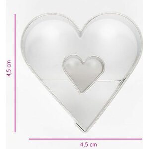 Cookie Cutter Heart in Heart 4,5 cm