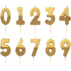 WE HEART BIRTHDAYS GLITTER NUMBER CANDLE 1, GOLD