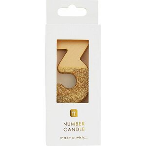 Kakkukynttilä 3, glitterkulta
