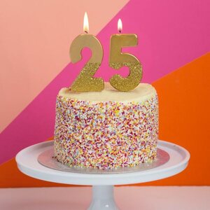 Kakkukynttilä 5, glitterkulta