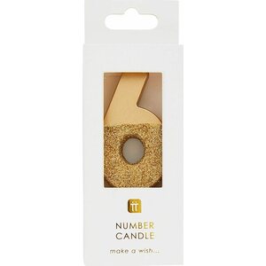 Kakkukynttilä 6, glitterkulta