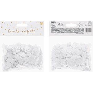 Confetti Hearts, 1,6x1,6 cm, white, 15g: