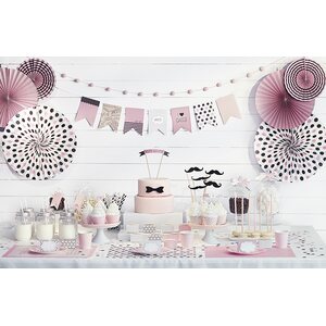 Paper decorations Bows, powder pink: 1pkt/6pc.