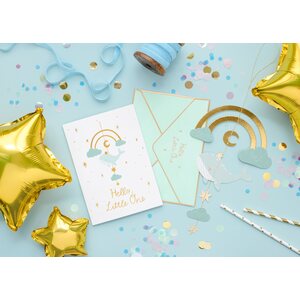 Card with hanging decoration Whale, light tiffany blue, 14x20 cm