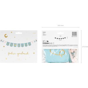 Banner Oh baby with tassels, sky-blue, 2.5 m