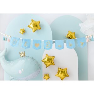 Banner Oh baby with tassels, sky-blue, 2.5 m