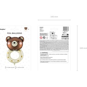 Foil balloon Teddy rattle, 61x88 cm, mix