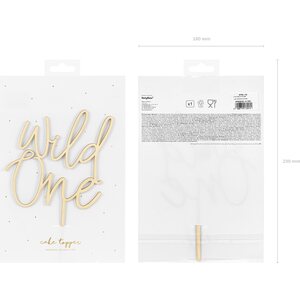 Wooden topper Wild One, 22cm