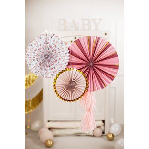 Decorative Rosettes Flowers, mix, 26-43 cm: 1pkt/3pc.