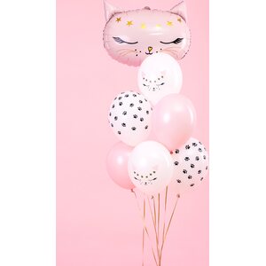 Balloons 30 cm, Cat, Pastel Pure White