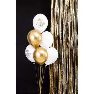 Balloons 30 cm, Happy Birthday To You, Pastel Pure White
