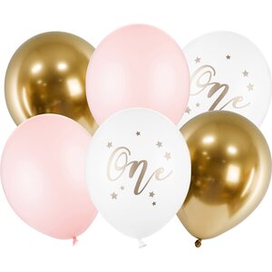 Balloons 30cm, One, Pastel Pale Pink: 1pkt/6pc.