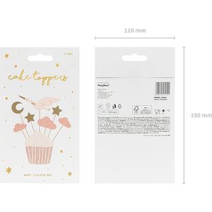 Cupcake toppers - Stork, 11-12 cm: 1pkt/7pc.